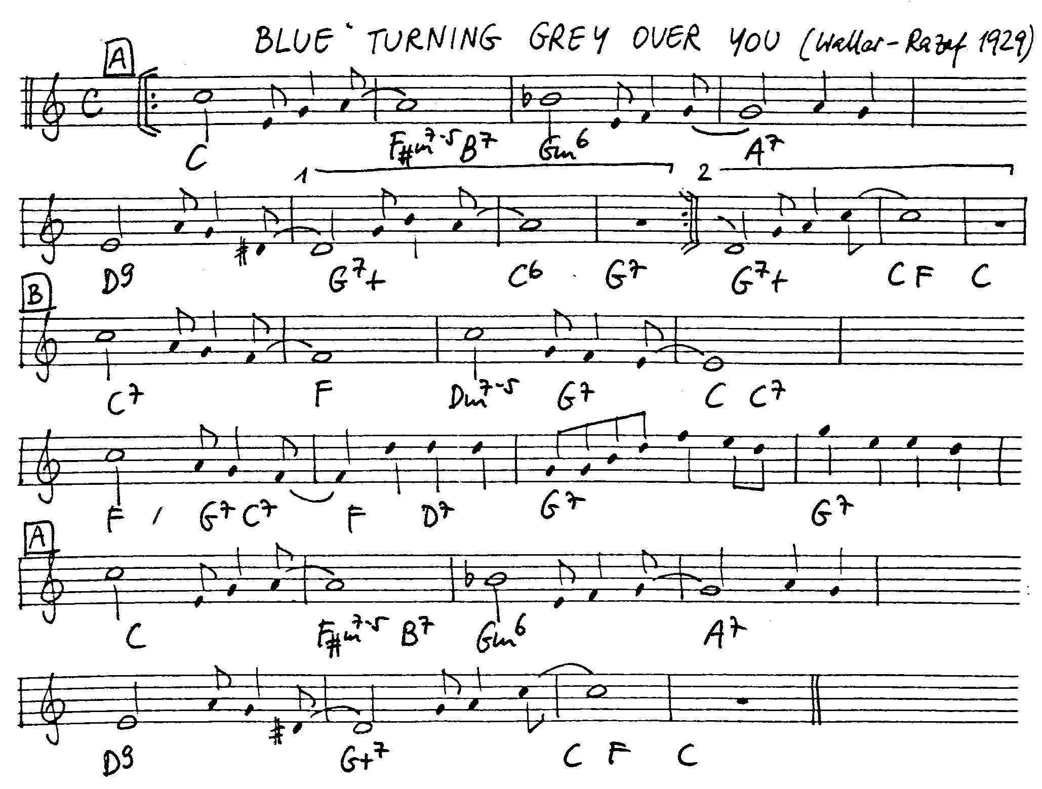 blue turning grey partition gratuite - Offerte par The Jungle Jazz Band